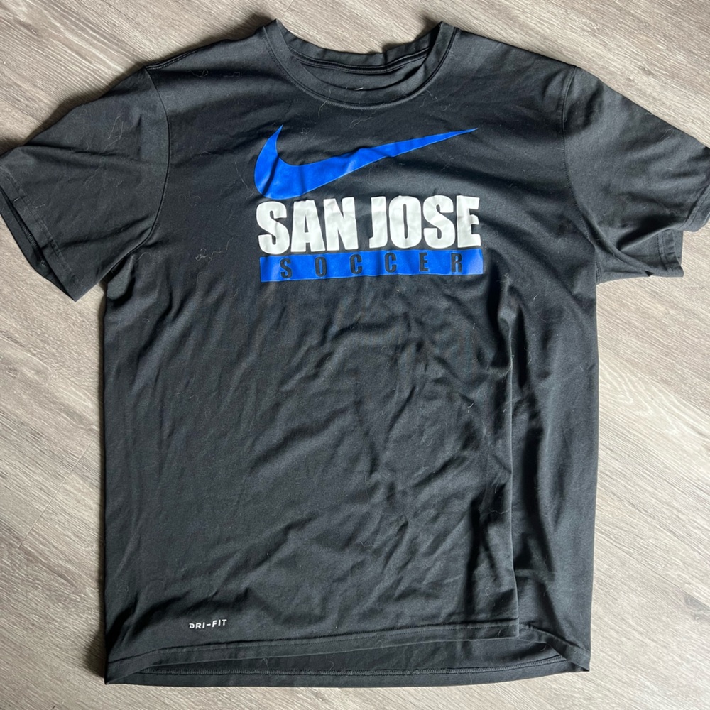 Nike Black Tee with Blue San Jose Soccer Logo
